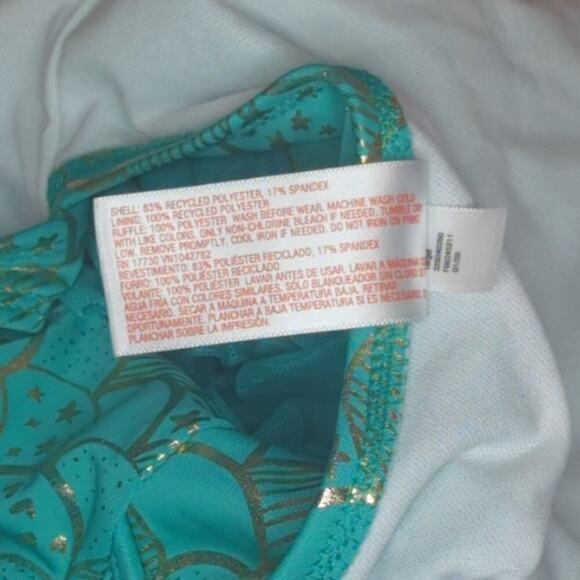 Cat & Jack Tutu Green Gold Swimsuit‎ Girl's Size 18M One Piece Mermaid Summer - Picture 10 of 13